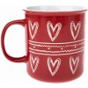 Vianočný keramický hrnček Christmas heart II červená, 710 ml