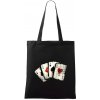 Poker - karty kreslené - Taška bavlnená - 42 x 38 cm ( Čierna )