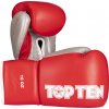 TOP TEN Boxing Gloves “Profi” Farba: Red - Silver, Strih rukavíc: Without Label, Váha rukavíc: 8 oz