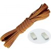 Elastické šnúrky do topánok široké - Typ D - magnetické zacvakávacie, jeden pár - Hnedé, 100 cm