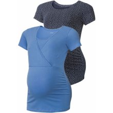 Esmara dámske tehotenské tričko 2 kusy námornícka modrá potlač modrá modrá potlač modrá