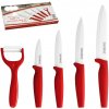 Royalty Line RL-C4R 5-dielna súprava nožov s keramickým povrchom a s keramickou škrabkou, 15cm, 13cm, 10cm, 7,5cm, červená