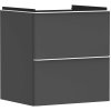 HANSGROHE Xelu Q závesná skrinka pod umývadlo, 2 zásuvky, 580 x 475 x 605 mm, diamantová matná sivá, rukoväť matná biela, 54024700