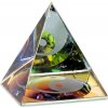 Kryštálová pyramída Jin Jang 6x6 cm