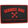 WARAGOD Service dog PVC nášivka, čierno červená