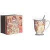 HOME ELEMENTS Porcelánový hrnček s lyžičkou Mucha Zima 280 ml