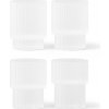 Ferm Living Poháre Ripple Frosted, set 4 ks – matné