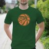Pánske tričko s potlačou Basketbal lopta Fľaškovozelená L