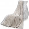Wooline Hebká baránková deka svetlé cappuccino rebrovaná 150x200
