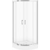 Cersanit Basic+Tako, štvrťkruhový sprchový kút 80x80x185 cm + sprchová vanička 80x16cm, biela, S601-117