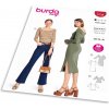 Strih Burda 5738 - Tričkové šaty, džersejové šaty, tričko s hranatým výstrihom
