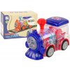 LEAN TOYS Transparentná LED lokomotíva s trecím pohonom