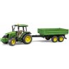 Detské makety strojov Traktor John Deere 5115M so sklopným prívesom