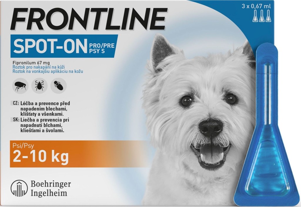 Frontline Spot-On Dog S 2-10 kg 3 x 0,67 ml