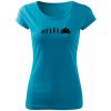 T-ričko Moto Evolution dámske tričko Farba trička: Tyrkysová, Farba potlače: Čierna, Veľkosť: XXL