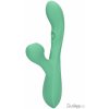 Loveline Pulse Wave and Tongue Flickering Rabbit Vibrator Blue Grass, silikónový na bod G a klitoris 22,5 x 3,6 cm