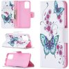 Peňaženkové kožené puzdro Drawing na Xiaomi Redmi Note 10/10S - Peach Blossom Butterfly