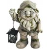 MagicHome Záhradná dekorácia Trpaslík s lampášikom 24x21x36 cm Gecco, keramika