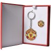 MANCHESTER UNITED FC Darčekový set Manchester United, kľúčenka a odznák v krabičke