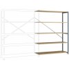 Manuflex RP1142.5012 prístavný modul regálu oddelenia 100 kg (š x v x h) 1220 x 2000 x 500 mm ocel práškovo lakované svetlo modrá drevená podlaha; RP1142.5012