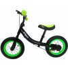 mamido Detské odrážadlo R3 zeleno-čierne R-Sport s brzdou a zvončekom, 12 palcov