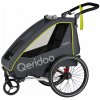 Cyklovozík Qeridoo sivý pre deti, 2 miesta, nosnosť 36 kg, odpružený