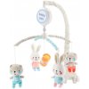 Elektronický kolotoč nad postieľku Baby Mix Medvedíky a králiky s melódiami