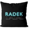Impar, vankúš neónový muž. meno Radek