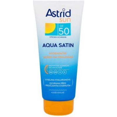 Astrid Sun Aqua Satin Moisturizing Milk SPF50 vodoodolné hydratačné mlieko na opaľovanie 200 ml