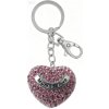 Prívesok na kľúče strieborné srdce PINK