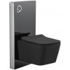 CERANO - Kompletný WC set sanitárny splach. modul - čierna matná + WC závesné Forte, Rimless + Slim/UF sedátko - čierna matná - 51x36 cm
