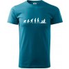 Evolúcia veslovanie 1 človek - Klasické pánske tričko vyššej gramáže - 3XL ( Tmavý tyrkys )