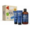 Steves Fresh Face All Day Steves denný hydratačný krém 100 ml + umývací gél na tvár 100 ml + šampón na vlasy a fúzy 250 ml darčeková sada