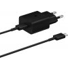 Samsung EP-T1510XBEGEU 15W PD USB-C AFC nástenná nabíjačka s káblom USB-C - čierna