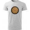 Terč na šípky - Klasické pánske tričko vyššej gramáže - XL ( Svetlosivý melír )