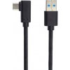 OEM PremiumCord Kabel USB typ C/M zahnutý konektor 90° - USB 3.0 A/M, 3m ku31cz3bk