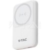 Magnetická bezdrôtová power banka 10 000 mAh s kovovým krúžkom bielej farby VT-3529 (V-TAC