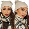 Fashionweek Dámska teplá čiapka s vlnou BEANIE KARR-5 Farba: Béžový, Veľkosť: Universal