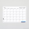 Mesačný plánovací kalendár – kovová samolepiaca fólia popisovateľná fixkami na whiteboard, 90 × 60 c