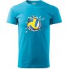 Volejbal lopta v triku - Klasické pánske tričko vyššej gramáže - 2XL ( Svetlý tyrkys )