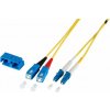 Optický kábel LC-SC, 20m Duplex OS2(9/125µm), LSOH, 2mm, žlt