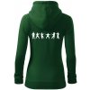 Karate postavy - Mikina dámska trendy zipper s kapucňou - XS ( Fľaškovozelená )