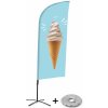 Jansen Display Kompletní sada reklamní vlajky ve tvaru křídla, Zmrzlina Křížová Základna, 1273 x 3030 mm