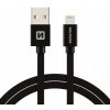 Swissten 71523201 TEXTILE dátový USB - Lightning, 1,2m, černý