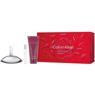 Calvin Klein Euphoria parfumovaná voda pre ženy 100 ml + telové mlieko 200 ml + parfum roll-on 10 ml darčeková sada