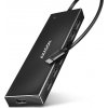 AXAGON HUE-F7C, 7x USB 3.2 Gen 1 ALU FLAT CHARGING hub, micro USB napájecí konektor, kabel USB-C 30cm