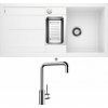 Blanco METRA 6 S biela s excentrom 513046 + Blanco MILI chróm 519413