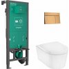 Hansgrohe EluPura S Set predstenovej inštalácie, klozetu EluPura S a dosky SoftClose, tlačidlo iFrame Element E, kefovaný bronz 60303140-HG