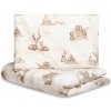 Mušelínové obliečky do postieľky 135x100, Zábava v lese, béžové Sensillo