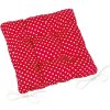BELLATEX Sedák Adela 41/014 prešívaný 40 × 40 cm, červená bodka